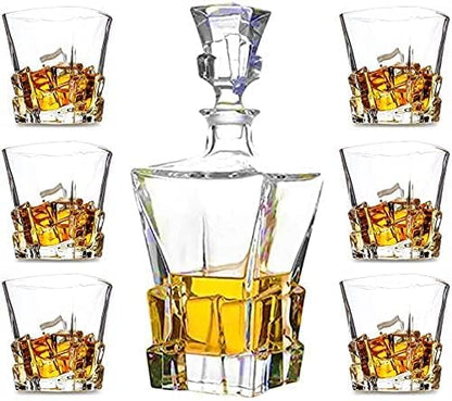Iceberg Whiskey Decanter Set with 6 Glasses