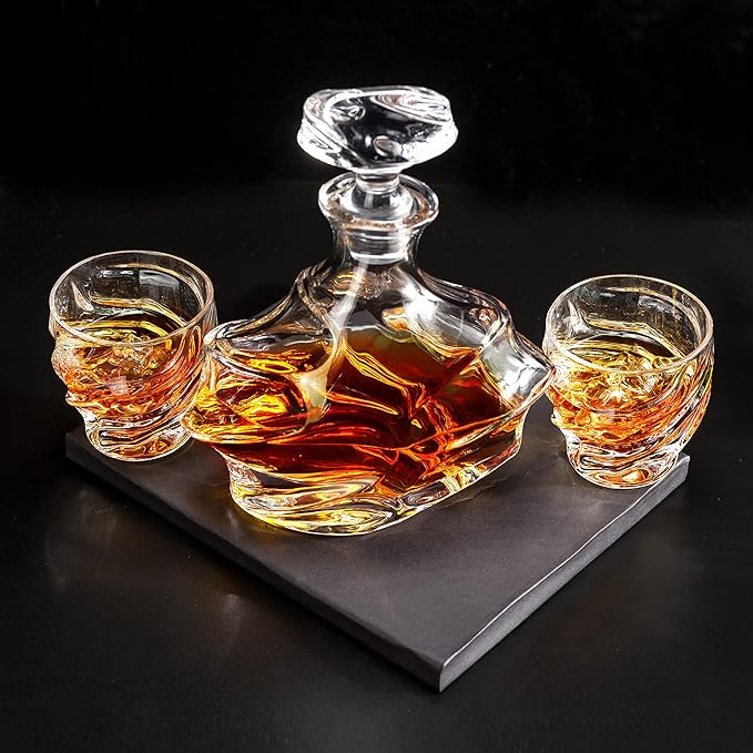 Knight Whiskey Decanter and Two Glass Set