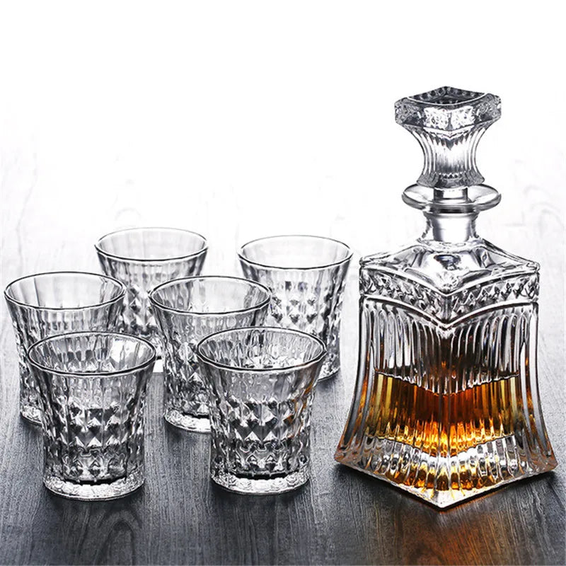 Crown Whiskey Decanter and Glass Set [5pcs]