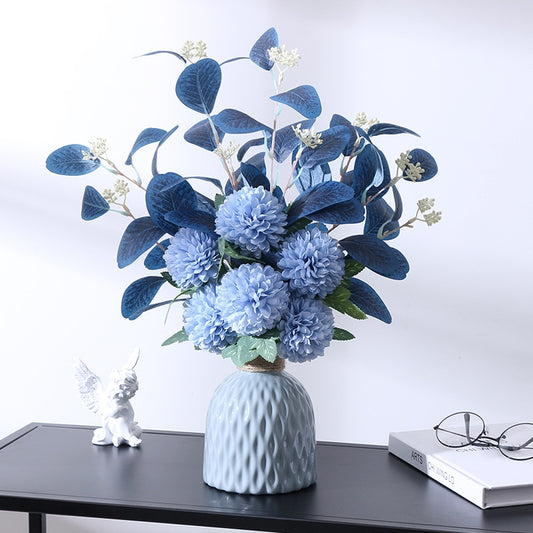 Blue Silk Flower Bouquet