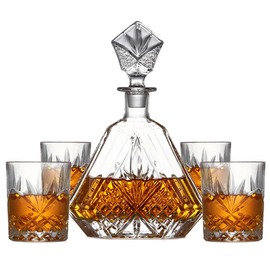 Diamond Whiskey Decanter and Glass Set [5pcs]