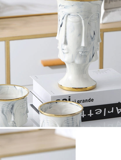 Marble Face Design Vases
