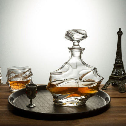 Knight Whiskey Decanter and Two Glass Set