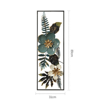 Wrought Iron Artificial Flower Wall Hanging
