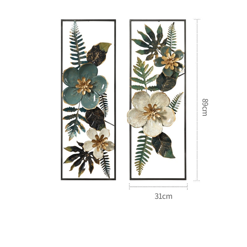Wrought Iron Artificial Flower Wall Hanging