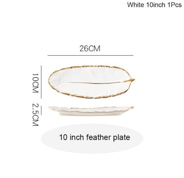 Leaf Feather Shape Serving Tray