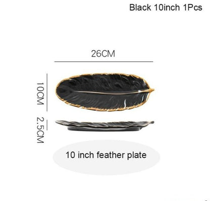 Leaf Feather Shape Serving Tray