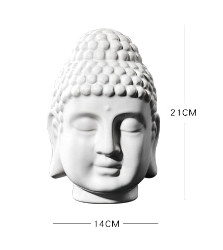 White Buddha Head Statue